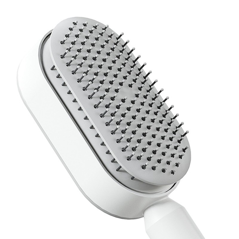 Cushion Hair Brush Self Cleaning Scalp Massage Rounded Comb Teeth