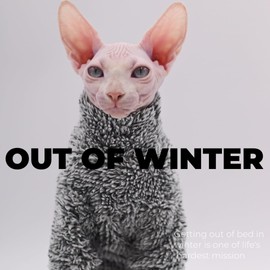 Hairless Cat clothes Fleece Warm Winter cat clothes for Sphynx cats, Devon Rex cats, Konis cats (X-Large)