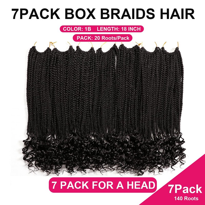 7 Packs 18 Inch Bohemian Goddess Box Braids Crochet Hair
