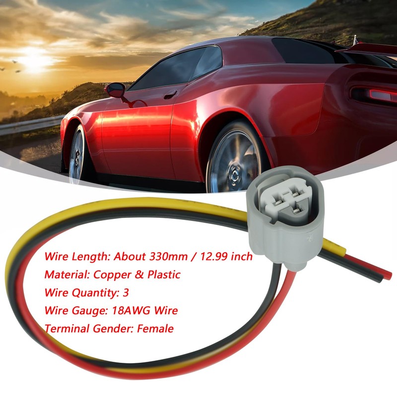 Micarun 3 Wires Engine Coolant Temperature Sensor Switch Sender Connector