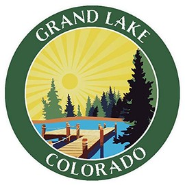 Lake Dock - Grand Lake - Colorado 3.5" Window Car Truck Sticker Decal Vacation Adventure Theme Novelty Applique