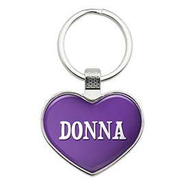 Metal Keychain Key Chain Ring Purple I Love Heart Names Female D Doll - Donna