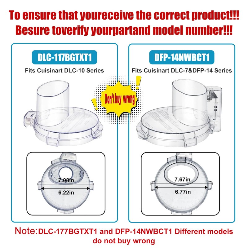 DFP-14NWBCT1 Replacement Food Processor Work Bowl Cover,Compatible with Cuisinart food