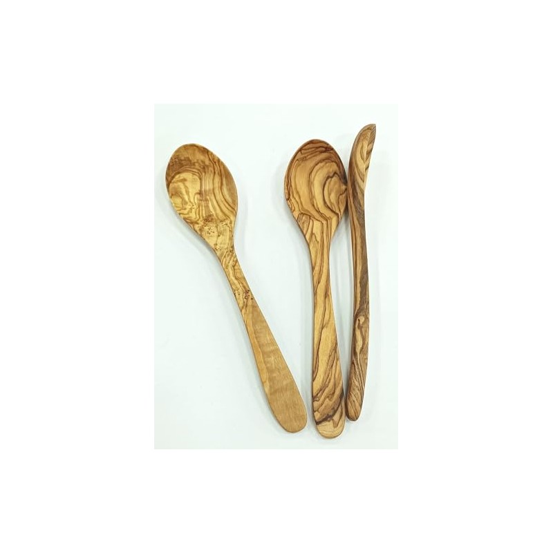 MARGOUMY Olive Wood Spoon for eating 8in, Hand Carved Soup