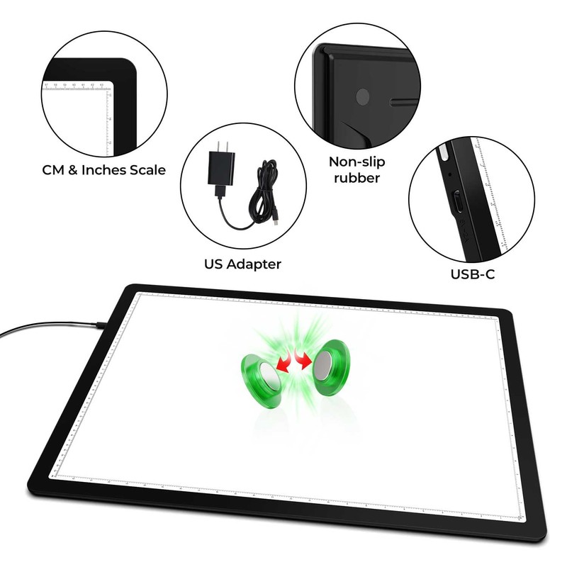 A2 Light Pad (25.2" x 18.4"), Large Magnetic Bright Light