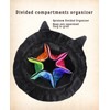ANZOME Dice Bag, Black Cat Velvet Pouch with 7 Dividers,