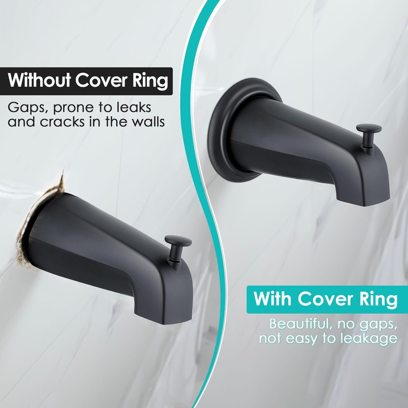 Universal Bathroom Tub Spout with Metal Tub Spout Cover Ring,