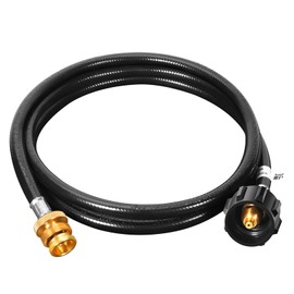 GasSaf 7FT Propane Hose, Propane Adapter Hose, Propane Tank Hose 1lb to 20lb Converter, Suitable for Weber Q Grills, Blackstone Griddles, Coleman Stoves, Mr Heater Buddy & More