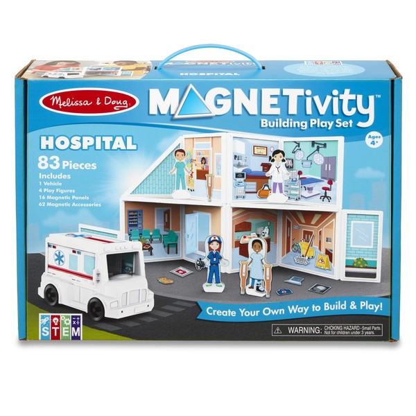 Melissa & Doug Magnetivity Magnetic Tiles Building Play Set – Hospital