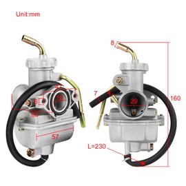 FLYPIG Carburetor Carb w/Throttle Grip Cable For Honda PZ20 XR50R XR70R XR75 XL80S XR80R XL75 XL70 SL70 Z50R XR100R TaoTao NST SunL Kazuma Baja 50-140cc