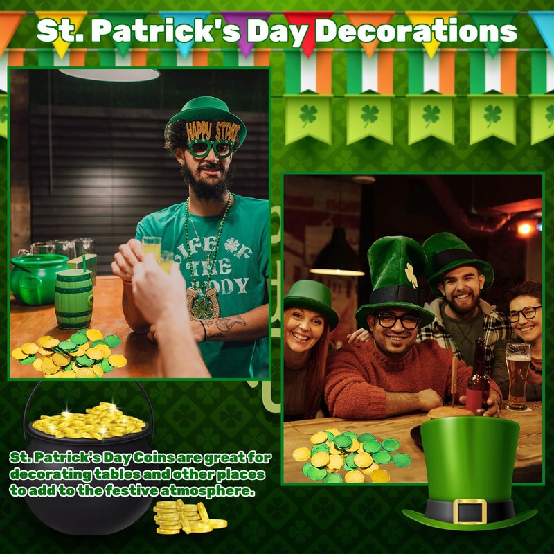 LOJAYUVE St Patricks Day Gold Coins, 56-Pack (28 Green &