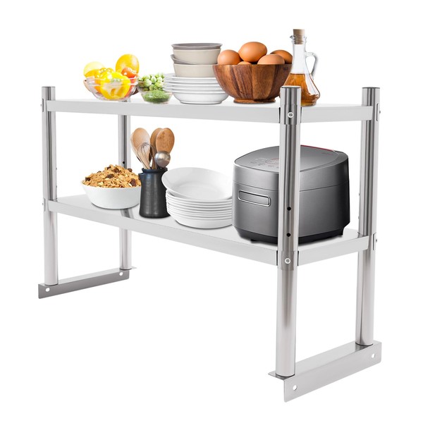 WUPYI Stainless Steel Shelving, 12x36in Adjustable Storage Shelf Heavy Duty