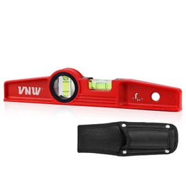 10 Inch Aluminum Die-Cast Magnetic Torpedo Level, with 90°/180° Bubble Vials, Shock Resistant Leveler Tool for Woodworking,Construction and Home Renovation