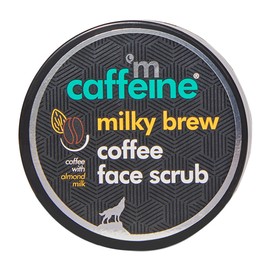 mCaffeine Milky Brew Coffee Face Scrub - Face Cleanser for Glowing Skin - Face Wash Removes Tan and Blackheads - Almond Milk - All Skin Types - 75 ml 