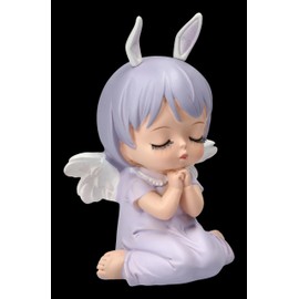 Decorative Angel in Purple, Praying Children's Angel with Rabbit Ears, Hand-Painted, 11.5 cm, Cherubim, Figurine, Angel