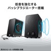 Sanwa Supply MM-SPL22UBK PC Speaker, USB Powered, Built-in Passive Radiator,