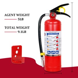 4-Pack ABC Dry Chemical Fire Extinguishers, 5 lb 2A:10B:C Rating for Home, Business, Boat, Truck, Quick Release Handle, Ideal for Electrical & Grease Fires, Car Dry Powder Fire Extinguisher