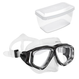 Sea-Lion Beginners Diving Mask Unisex Diving Goggles Professional Snorkel Goggles, High Head Shapes, Shockproof Polycarbonate Frame, Easy Strap Adjustment (Clear/Black)