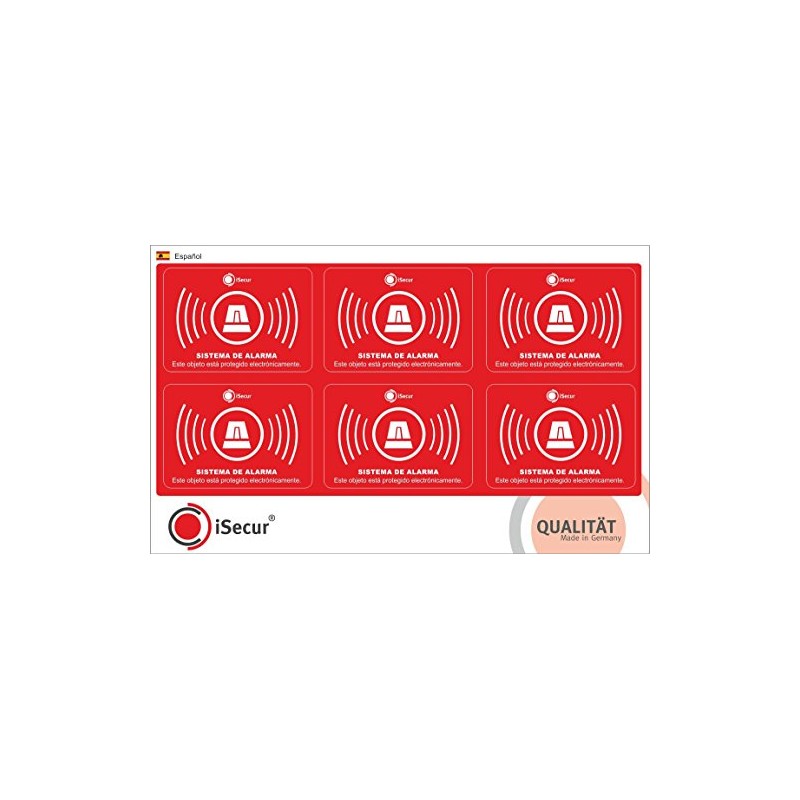 iSecur® Alarm Stickers 5 x 3.5 cm Pack of 6
