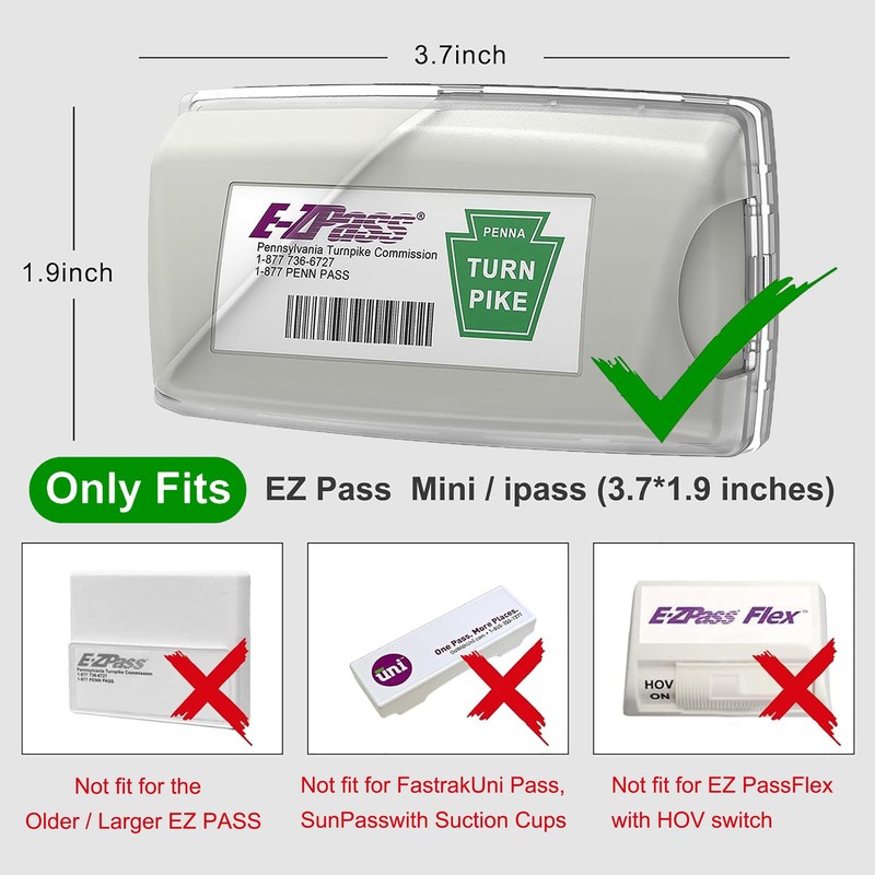 LevChall EZ Pass Holder for Windshield - Super Strong Suction