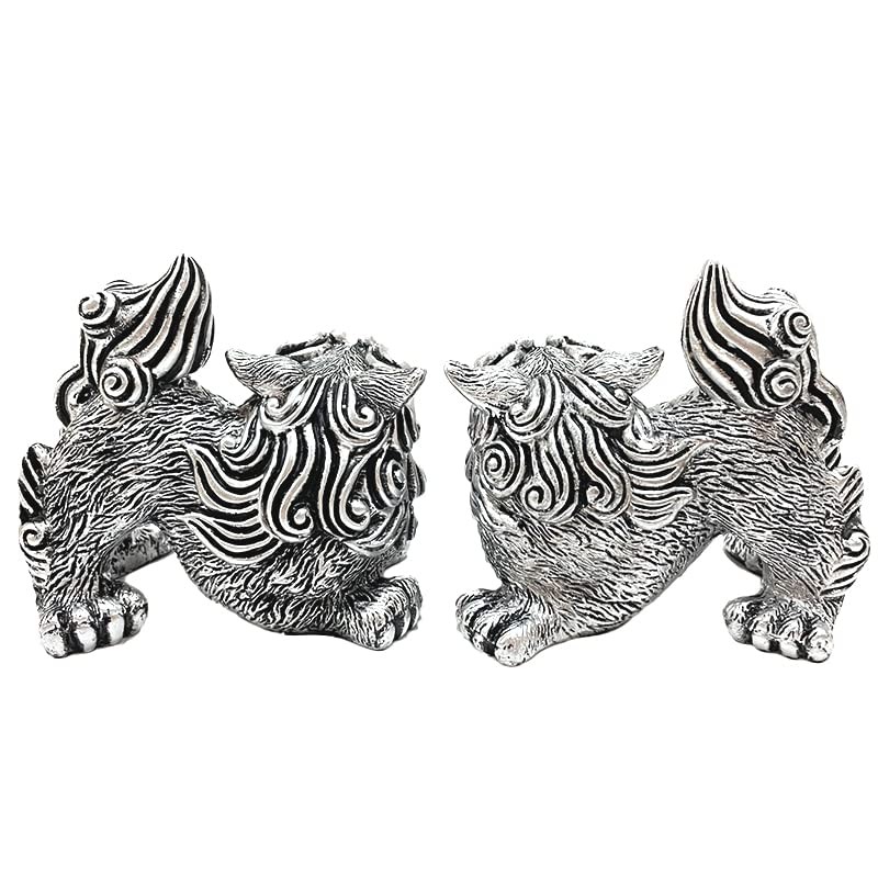 Okinawa Souvenir Shisa Figurine Mini Entrance Gold/Silver Lion Shisa Side