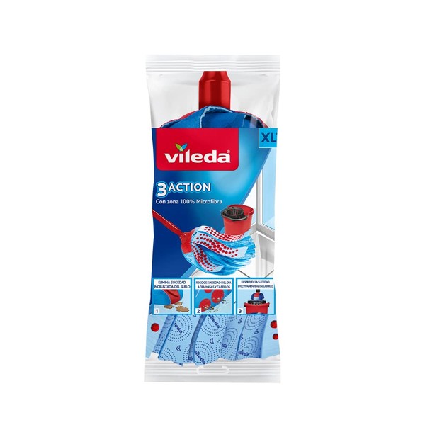 Vileda Trapeador 3 Accin RepuestoMop Fibras Inteligentes - Producto Original