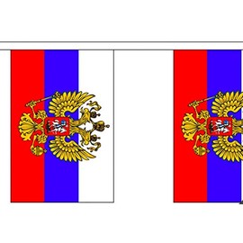 Russia Crest Bunting - 9 Metre Bunting - Polyester - 30 Flags Per 9M Length - FlagSuperstore