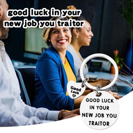 Good Luck Gifts for Women Men Coworker Leaving Gifts for Women Men Colleague New Job Gifts for Women Men Coworkers Funny Good Luck In Your New Job You Traitor Keychain Engraved