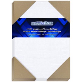 75 White Linen 80# Cover Paper Sheets - 5" X 7" (5X7 Inches) Photo|Card|Frame Size - 80 lb/Pound Card Weight - Fine Linen Textured Finish Quality Cardstock