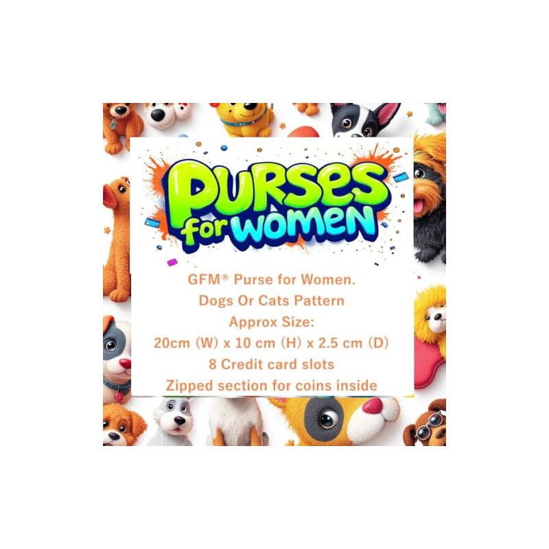 GFM® Ladies Poppy Pattern Purse for Dogs and Cats, prs-fbdg-french