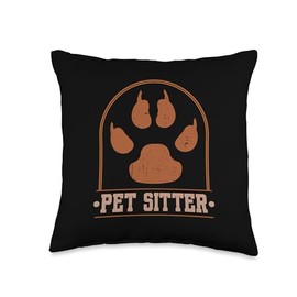 Pet Sitter Cat Dog Daycare Pet Walker Dog Sitter Cat Sitter Throw Pillow
