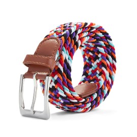 Woodland Leathers Elastic Braided Belt, Unisex Men Women Casual Stretch Woven Belt (Colourful, XLarge-2XLarge)