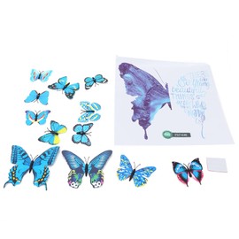 ANKROYU Butterfly Wall Stickers Pack 12PCS Blue PVC Wall Decals Creative Removable Wall Art for Bedroom Living Room Kids Room Home Decor Easy Apply Waterproof Wall Stickers