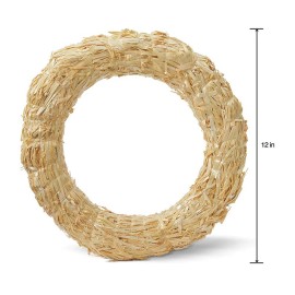 FloraCraft 12 Inch Golden Straw Wreath Natural Rustic Farmhouse Chic Decor for Events