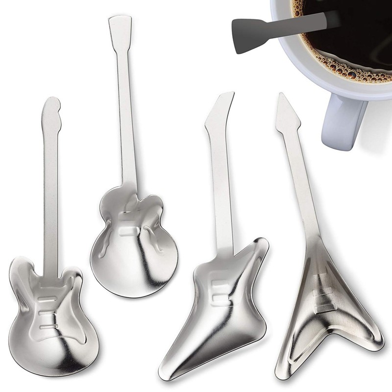 Stainless Steel Teaspoon Guitar Shape - Sugarcaster Rockstirs