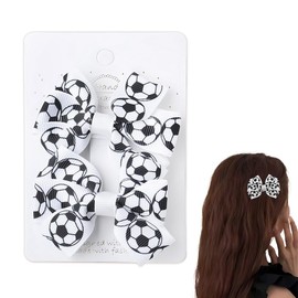 Soccer Bows for Girls Football Hair Clip Cute Hair Bow Barrettes for Sport Team Lovers Players Decorative Hairpin Soccer Hair Accessories