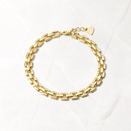 Pearich 14k Gold Filled Link Bracelet|Cubic Zirconia Classic Bracelet for Women|Gold Link Bracelets For Women|Chain Bracelet-6.25
