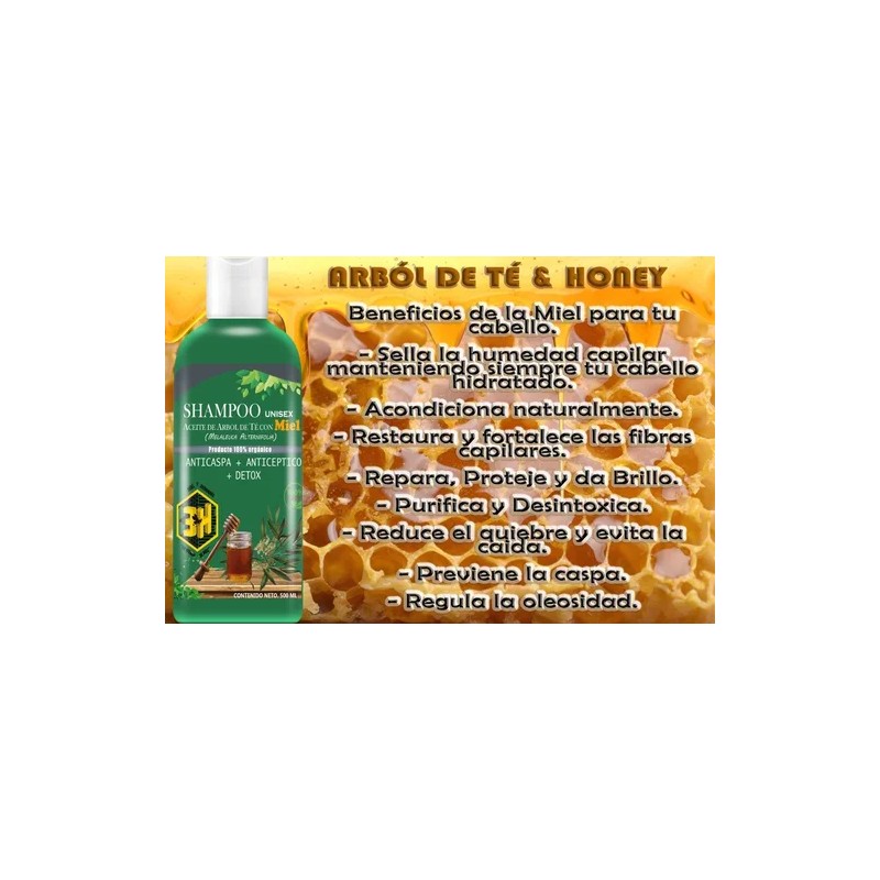 Shampoo Árbol De Té Con Miel Détox 500ml Vivonatural 3h