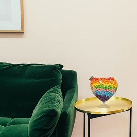 FOMIYES Heart Shaped Glass Terrarium Vase with Cork Lid for Wedding Decoration