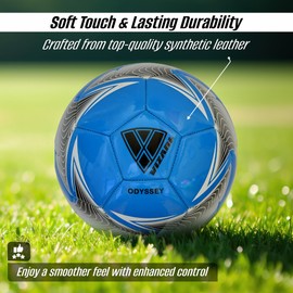 Vizari Soccer Ball for Kids & Youth - Durable Synthetic Leather & Thread-Wound Rubber Bladder - Vibrant Eye-Catching Design Perfect for Outdoor Play & Football Trainings