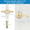 Bonpoly 3 Pack Gold Door Handles, Wave Style Entry Door