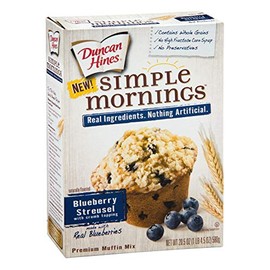 Duncan Hines Simple Mornings Blueberry Streusel Muffin Mix, 20.5-Ounce Boxes (Pack of 6)
