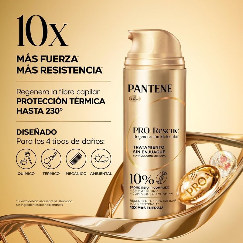 Pantene PRO-Rescue Regeneración Molecular Tratamiento Leave-In sin enjuague 150 ml