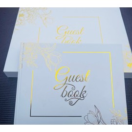 Guestbooks , Wedding Guest Book , Guestbook Set For Party , 9"7" Gold Foil Guest Sign In Book ,237 Guest Entries and 80 Blank Pages ,Baby Shower Guest Book , Guest Book for Home , Funeral Guest Book .