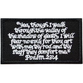 Psalm Patch 23:4 Velcro Attachment Military Airsoft Embroidery Patch