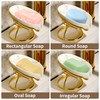 Dobbyby Leaf-Shaped Ceramic Soap Dish with Drain, Soap Holder, Soap