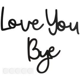 Love You Bye Above Door Sign, Love You Bye Sign Words Handcrafted Plywood Script for Hallway Decor, Black Wall Art for Home Decor Home Decoration
