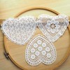 Xiufortion 11PCS Extra Large Heart Shapes Lace Applique Embroidery Organza