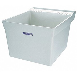 CAI - MUSTEE Wall-Mount Laundry Tub, 1 Bowl, White, 24"L x 20"W x 34"H