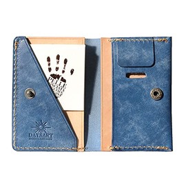 Days Art Leather Wallet, Small Wallet, Leather Wallet, Men's, Women's, Unisex, Genuine Leather, Italian Leather, Cashless, casual blue